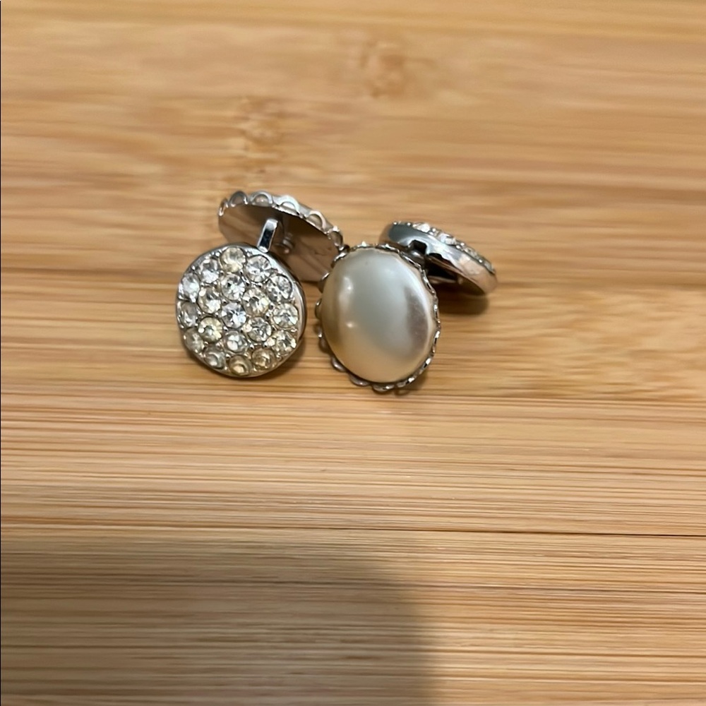 Dazzling Silver and Pearl Stud Earrings